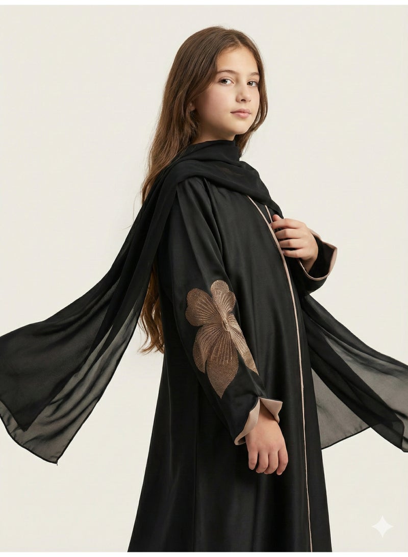 BHNS Abayas for school and abayas for the confusing age | Abaya for the confusing age and abaya for the confusing age | Colored abayas for the confusing age and abayas for the confusing age | Abaya for the confusing age and abayas for young ones | Small abayas for girls that suit every style | Abaya for short girls and abaya for short | Abaya for school and abayas for intermediate | Abaya for secondary and abaya for university | Fancy elegant soft luxurious abayas | Abaya of the trend Gulf bisht black | Abayas for teenage girls and for teenagers suitable for middle school - Image 2